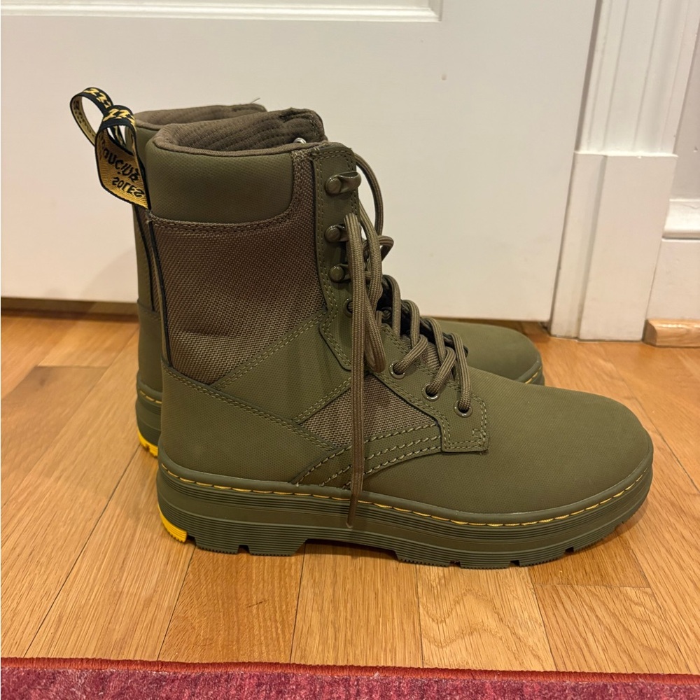 Dr. Martens Brown Lace-Up Boots with Yellow Details